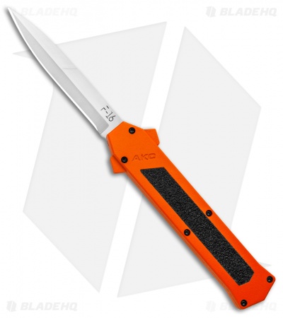 AKC F-16 D/A Bayonet OTF Automatic Knife Orange (3.3" Satin)