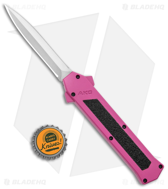 レア AKC ジャックナイフ スティレットナイフ クリームソーダ ピンクドラゴン AKC F-16 D/A Dagger | OTF Knife | Pink/Satin - Blade HQ