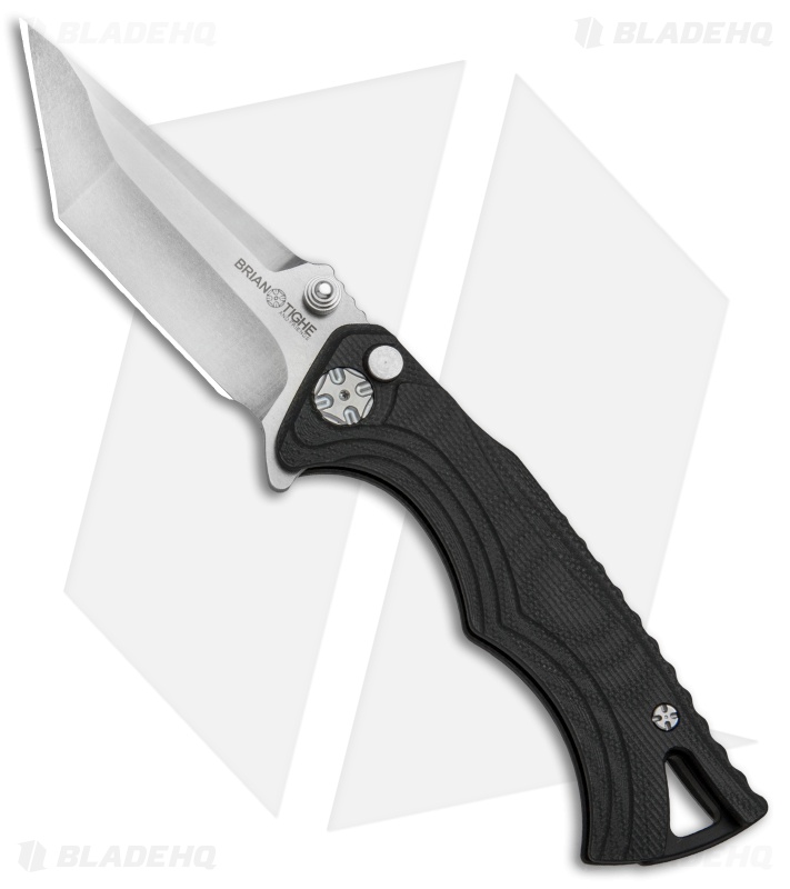 Brian Tighe & Friends Small Tighe Fighter Tanto Flipper Black G-10 (3" Satin/SW)