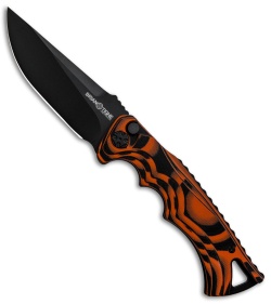 Brian Tighe & Friends Large Tighe Fighter Automatic Knife Orange/Black G-10