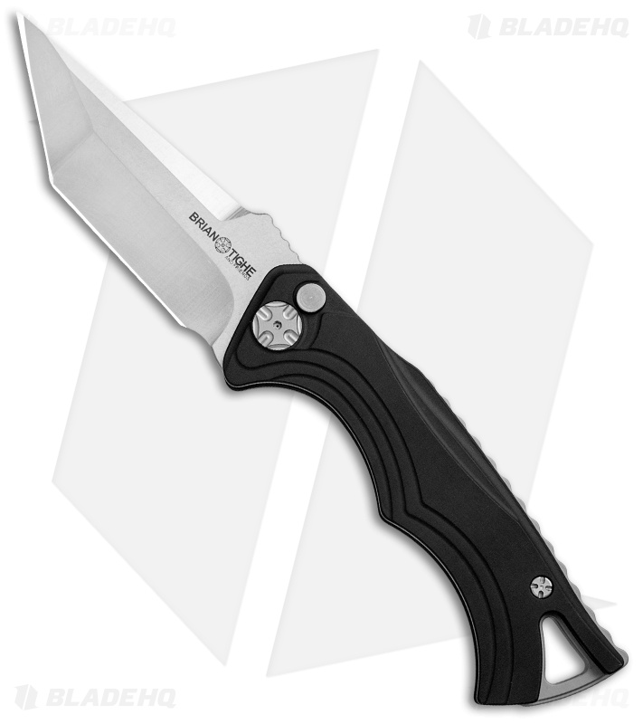 Brian Tighe & Friends Small Tighe Fighter Tanto Auto Knife Black/Gray (3" SW)
