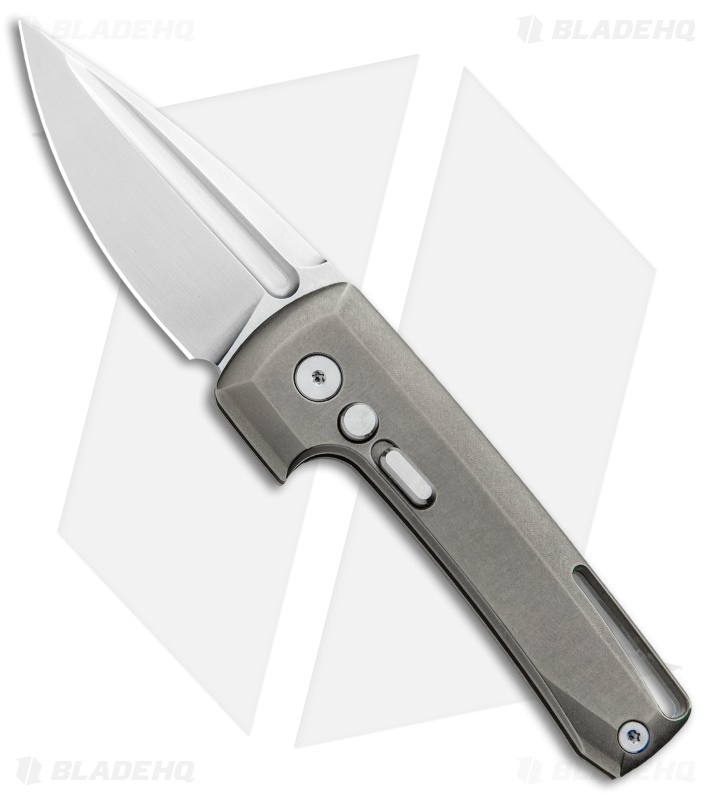 D Rocket Design Harlock Automatic Knife Blasted Titanium (2" Satin)