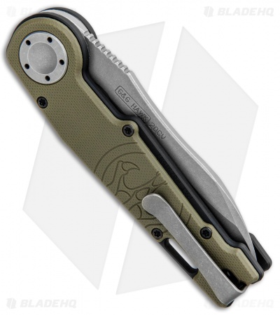 G&G Hawk MUDD Automatic Knife Green G-10 (3.25" Stonewash)