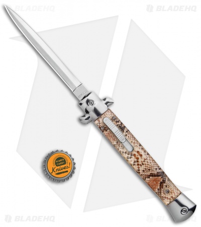 AKC 11"  Mago  OTF  Auto Dagger Knife  Tan Diamondback (4.8" Satin)