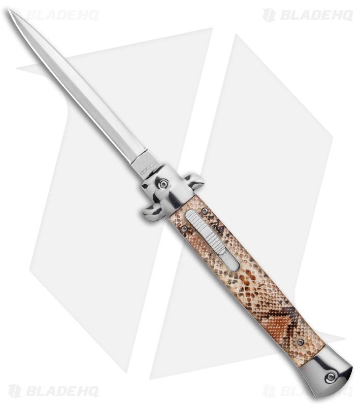 AKC 11" Mago OTF Auto Dagger Knife Tan Diamondback (4.8" Satin)