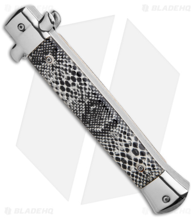 Mago 11"  Italian Stiletto OTF Automatic Knife Sidewinder (4.8" Satin) w/o Clip