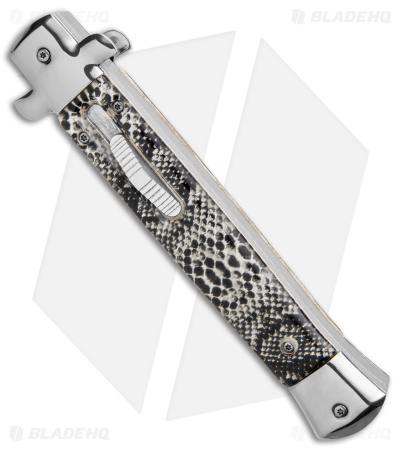 Mago 11"  Italian Stiletto OTF Automatic Knife Sidewinder (4.8" Satin) w/o Clip
