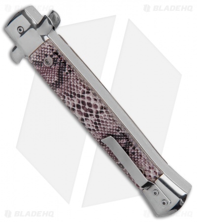 Mago 11"  Italian Stiletto OTF Automatic Knife Sidewinder Red (4.8" Satin)