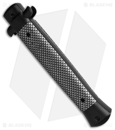 11" Italian Stiletto OTF Automatic Knife Carbon Fiber (4.9" Satin) Bayo