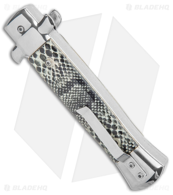 9" Italian Stiletto OTF Automatic Knife Cottonmouth (3.8" Satin)