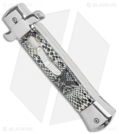 9" Italian Stiletto OTF Automatic Knife Cottonmouth (3.8" Satin)