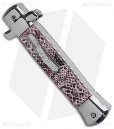 Mago 9"  Italian Stiletto OTF Automatic Knife Diamondback (4.8" Satin)