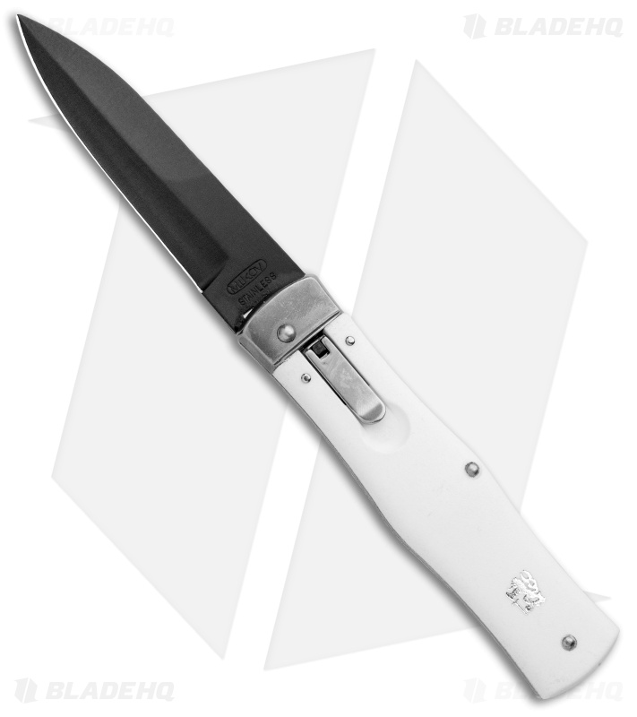Mikov 241 Predator Lever Lock Automatic Knife ABS White (3.75" Black Bayo)