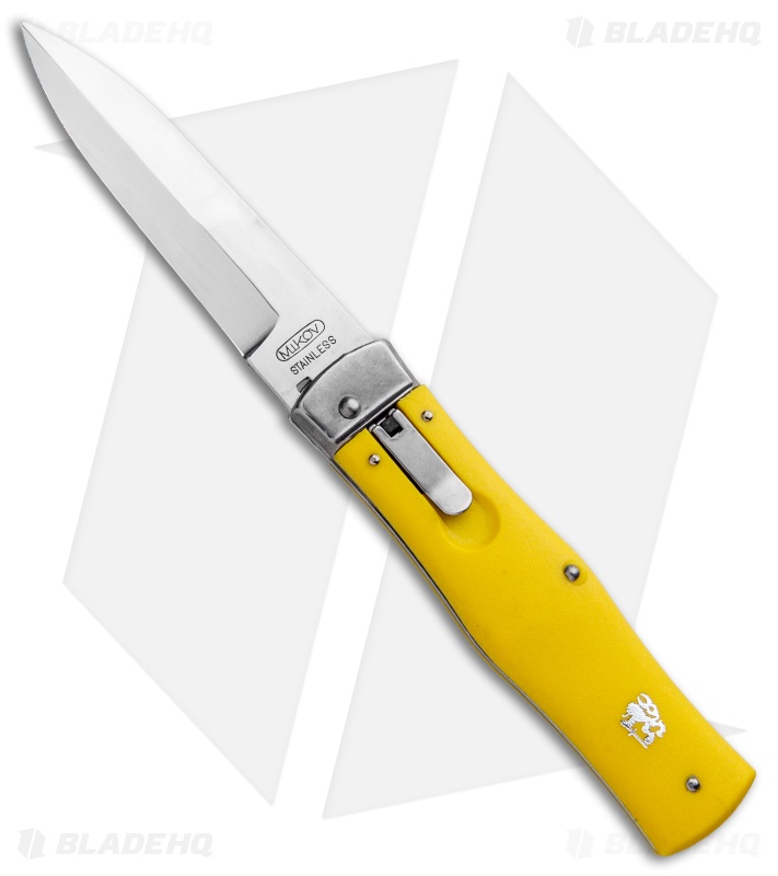 Mikov 241 Predator Lever Lock Automatic Knife Yellow (3.75" Polish)