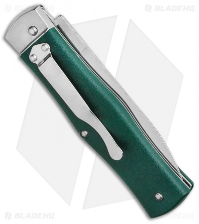 Mikov 241 Predator Lever Lock Auto Knife ABS Green (3.75" Polish) Pocket Clip