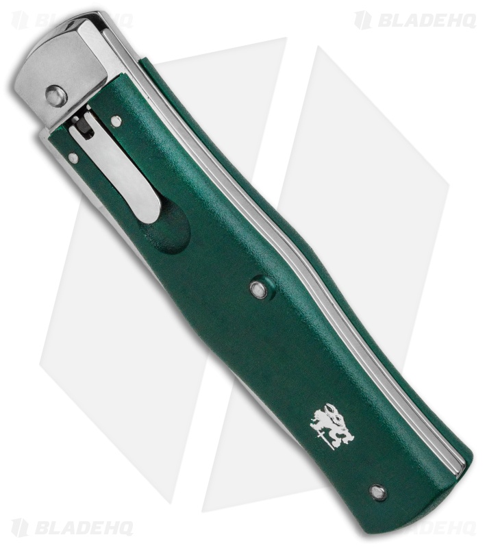 Mikov 241 Predator Lever Lock Auto Knife ABS Green (3.75" Polish) Pocket Clip