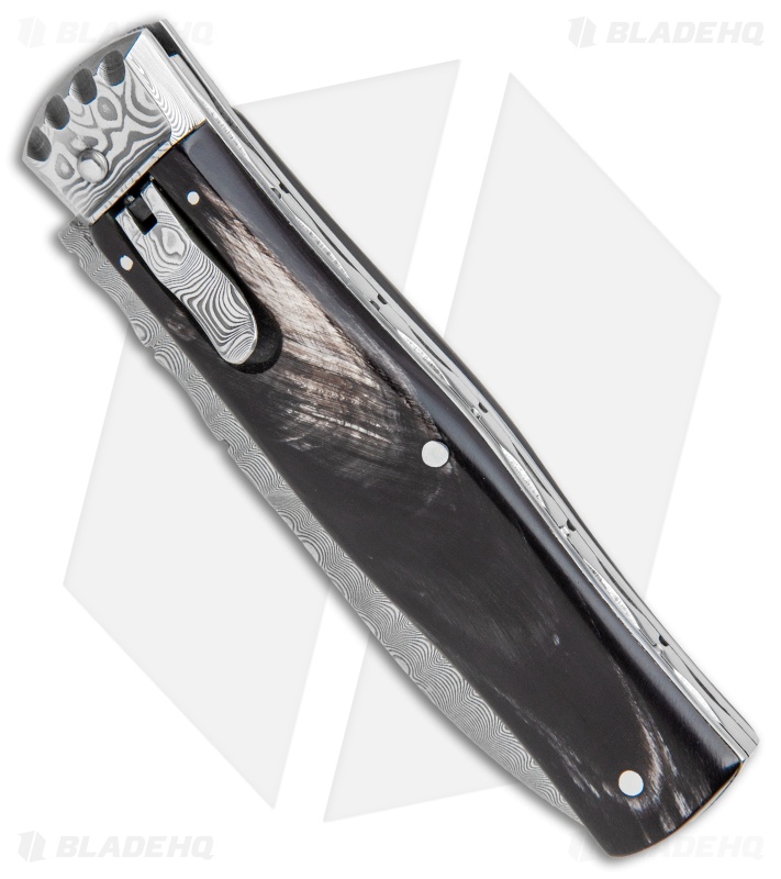 Mikov 241 Predator - Lever Lock Automatic Knife | Dark Horn + Damascus