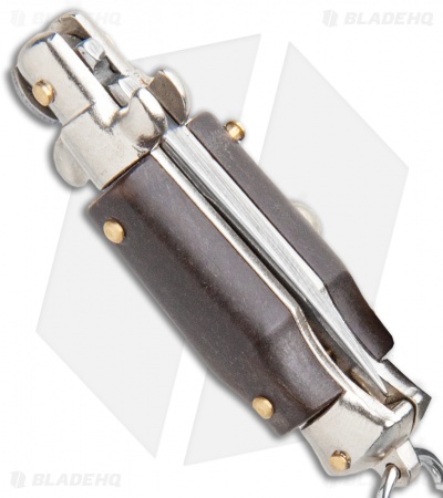 SKM 2.75" Keychain Stiletto Automatic Knife Brown (1.2" Satin Flat)