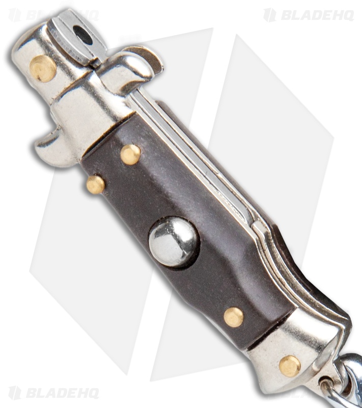 SKM 2.75" Keychain Stiletto Automatic Knife Brown (1.2" Satin Flat)