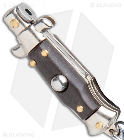 SKM 2.75" Keychain Stiletto Automatic Knife Brown (1.2" Satin Flat)