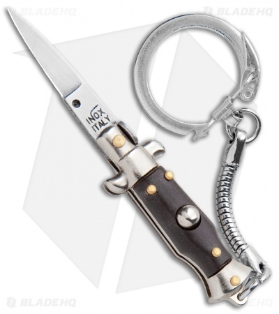 SKM 2.75" Keychain Stiletto Automatic Knife Brown (1.2" Satin Flat)