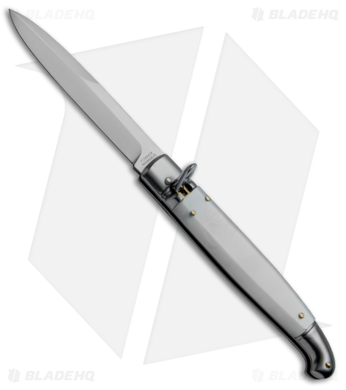 SKM 9.5" Fancy Lever Lock Automatic Knife White Acrylic (Bayonet)