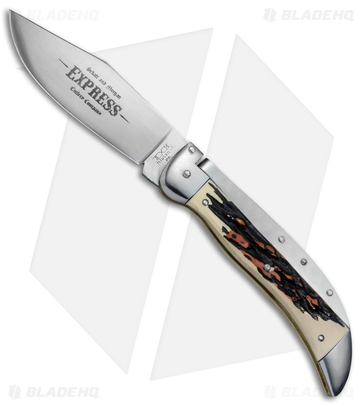 Schatt & Morgan Express #71 Automatic Knife Burlesque Stag (4.25" Satin)