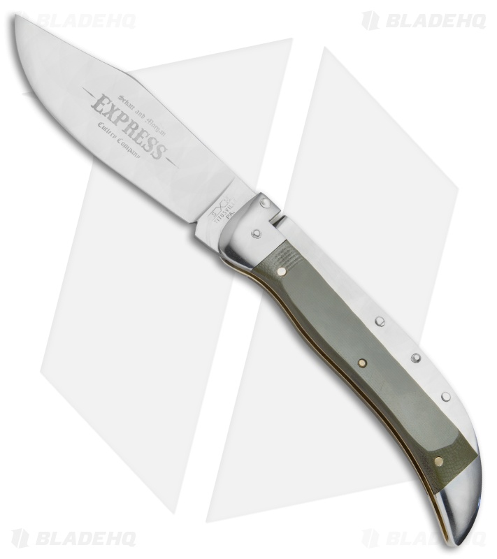 Schatt & Morgan Express #71 Automatic Knife Green G-10 (4.25" Satin)