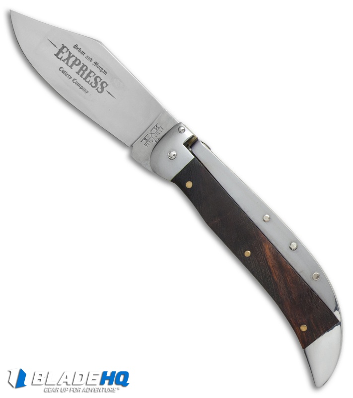Schatt & Morgan Express Automatic Knife Brown Curly Maple Wood (4.25" Satin)