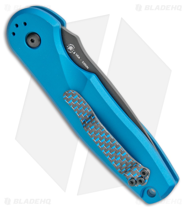 Spartan Blades Zelos Automatic Knife Blue Aluminum (3.25" Black) SF9BKBL