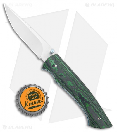 Tuch Knives Sparrowhawk D/A Automatic Knife Fat Carbon Green (2.75" Mirror)