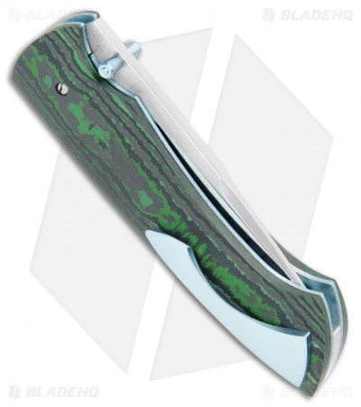 Tuch Knives Sparrowhawk D/A Automatic Knife Fat Carbon Green (2.75" Mirror)