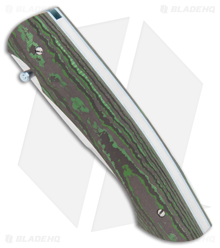 Tuch Knives Sparrowhawk D/A Automatic Knife Fat Carbon Green (2.75" Mirror)