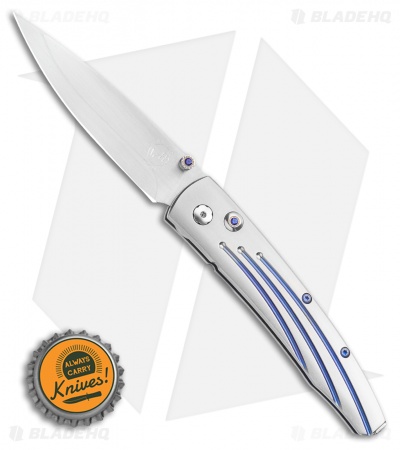 William Henry Lancet Vanguard Plunge Lock Knife Titanium Sapphire (2.6" Satin)