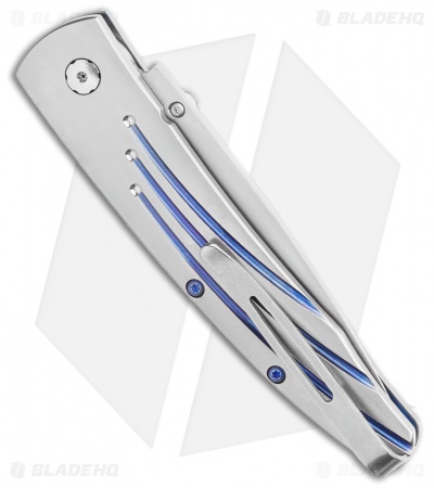 William Henry Lancet Vanguard Plunge Lock Knife Titanium Sapphire (2.6" Satin)