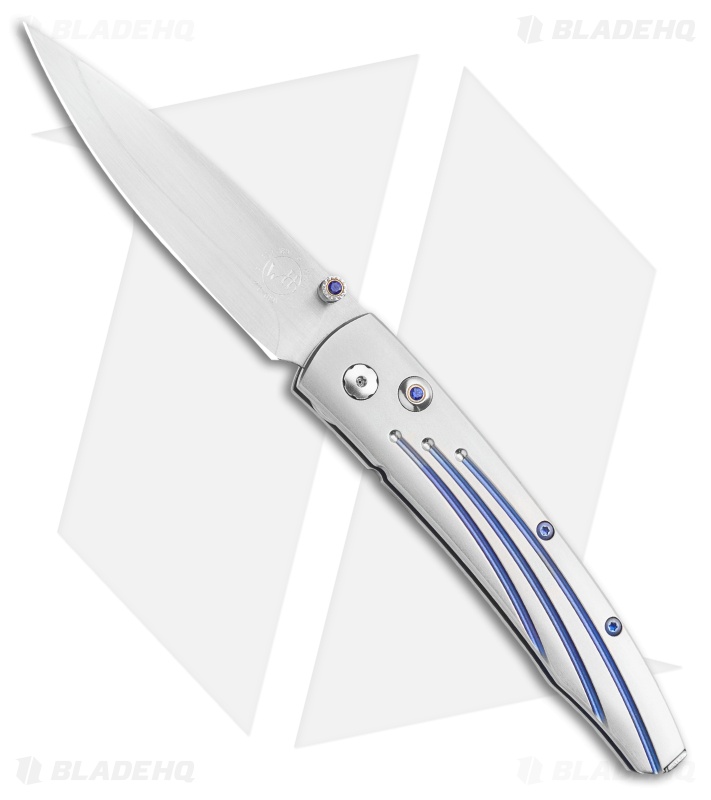 William Henry Lancet Vanguard Plunge Lock Knife Titanium Sapphire (2.6" Satin)