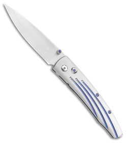 William Henry Lancet Vanguard Plunge Lock Knife Titanium Sapphire (2.6" Satin)