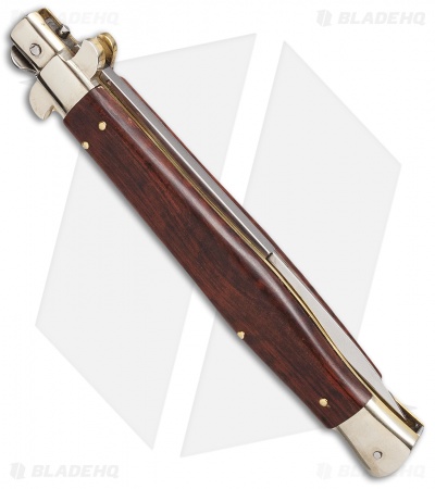 AGA Campolin 13" Snake Wood Automatic Knife Italian Stiletto (Bayonet Plain) 