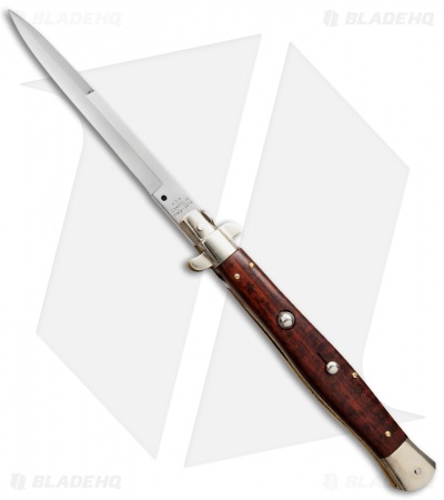 AGA Campolin 13" Snake Wood Automatic Knife Italian Stiletto (Bayonet Plain) 