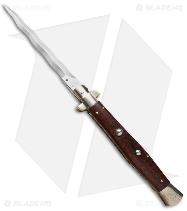 AGA Campolin 13" Snake Wood Automatic Knife Italian Stiletto (Kriss Plain)