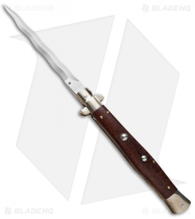 AGA Campolin 13" Snake Wood Automatic Knife Italian Stiletto (Kriss Plain)