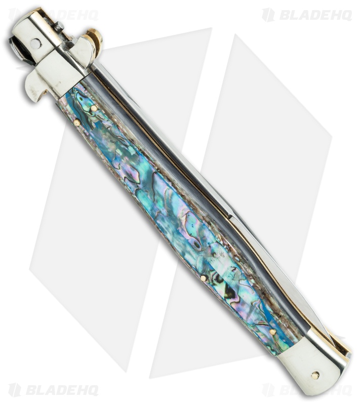 AGA Campolin 13" Abalone Automatic Knife Italian Stiletto (Bayonet) 