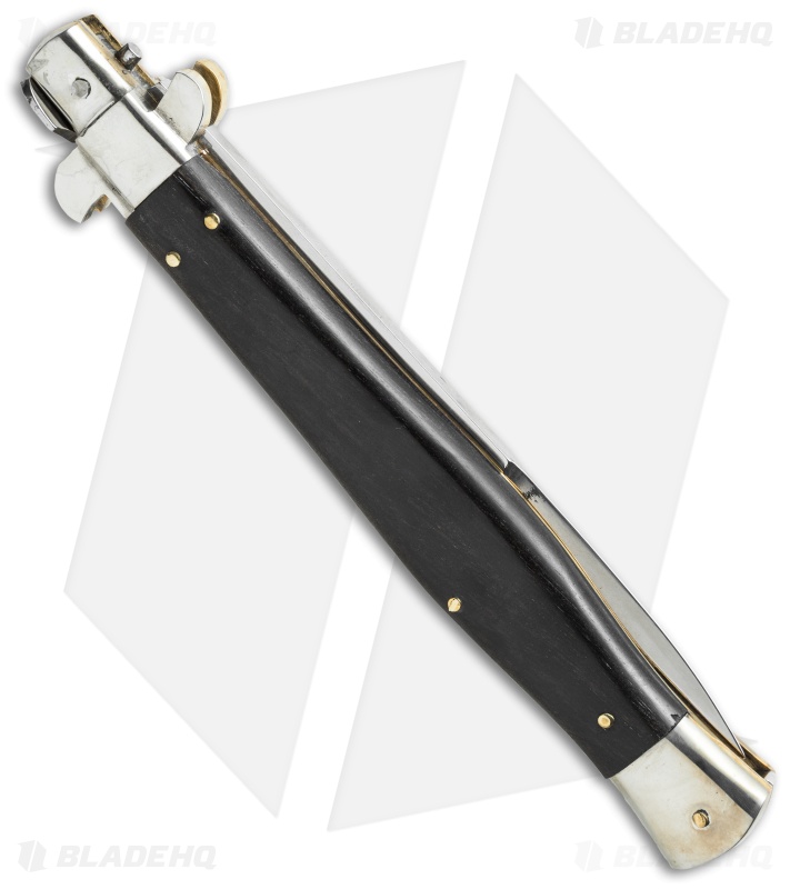 AGA Campolin 13" Picklock Automatic Italian Stiletto Ebony Wood (6" Satin Bayo)