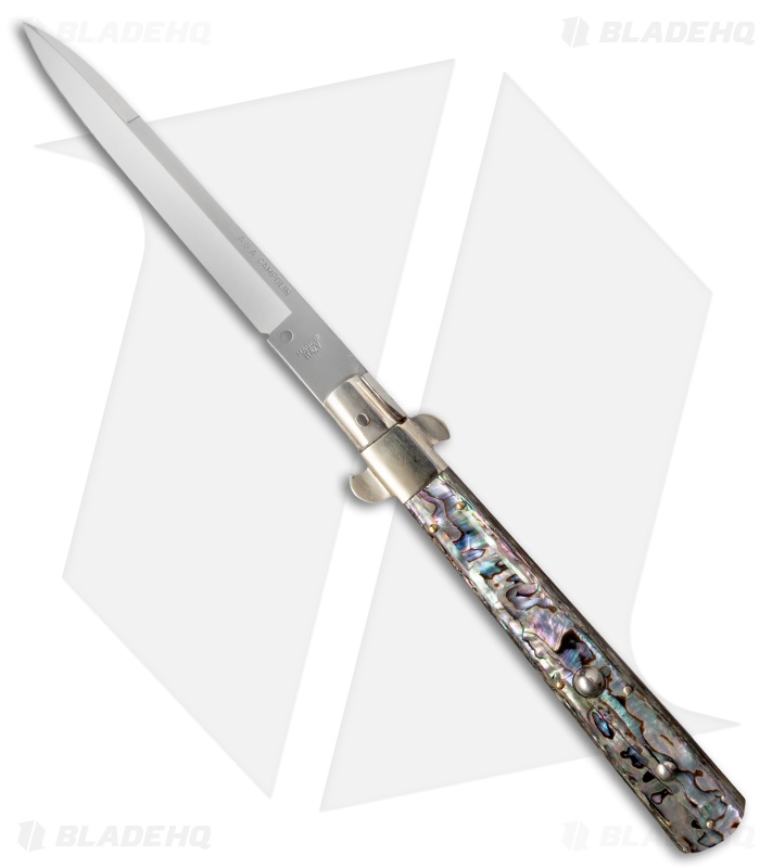 AGA Campolin 13" Italian Frosolone Automatic Knife Abalone (Bayonet)