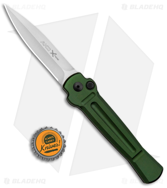 AKC X-treme Ace Automatic Knife Green (3.6" Satin)