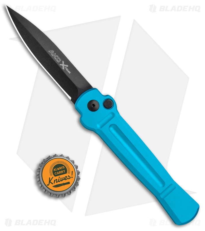 AKC X-treme Ace Automatic Knife Light Blue (3.6" Black)