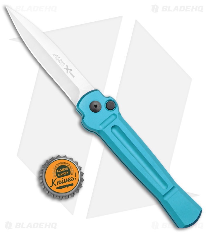 AKC X-treme Ace Automatic Knife Light Blue (3.6" Satin)
