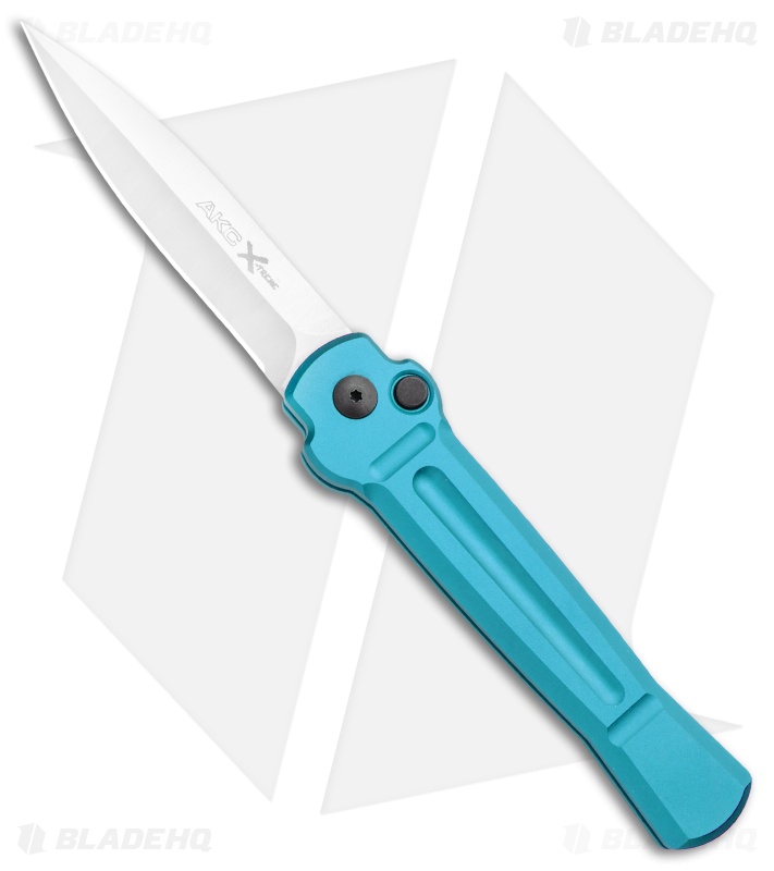 AKC X-treme Ace Automatic Knife Light Blue (3.6" Satin)