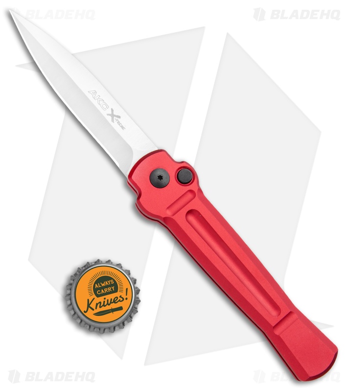 AKC X-treme Ace Automatic Knife Red Aluminum (3.9" Satin)