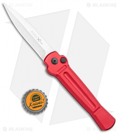 AKC X-treme Ace Automatic Knife Red Aluminum (3.9" Satin)